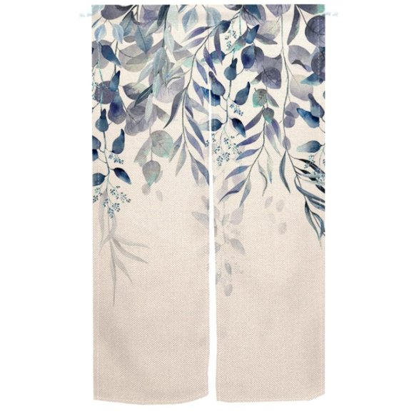 Eucalyptus Blue Leaves Vines Botanical Japanese Noren Curtains Asian Art New - Picture 4 of 11